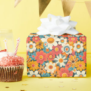 Papel de regalo floral Retro Daisy