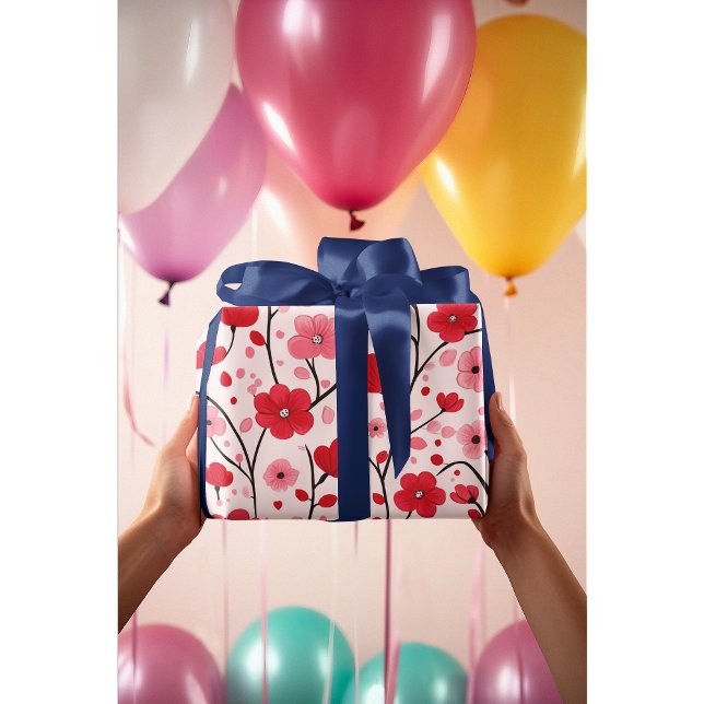 Papel De Regalo Floral roja romántica (Subido por el creador)