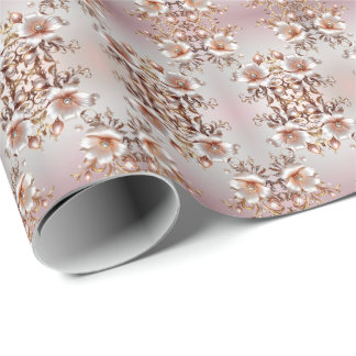 Papel de Regalo Floral Rosa Decorativo
