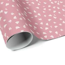 Papel de regalo floral rosa polvoriento