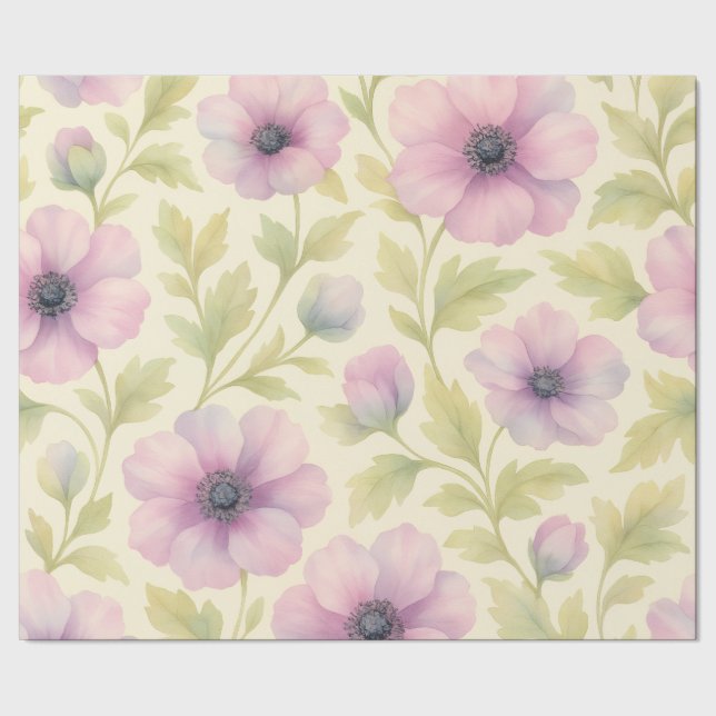 Papel de Regalo Floral Rosa Suave (Costura)