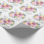 Papel De Regalo Floral Rose Bouquet Personalizado hacia y desde<br><div class="desc">¡Este papel de envoltura seguramente será un éxito! Diseñado con un patrón floral de acuarela creado y pintado por mí, este artículo puede ser personalizado con sus propios nombres "a" y "de". Eliminar la necesidad de etiquetas o el horror de los errores de regalo con este papel de envoltura personalizado....</div>