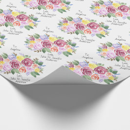 Papel De Regalo Floral Rose Bouquet Personalizado hacia y desde