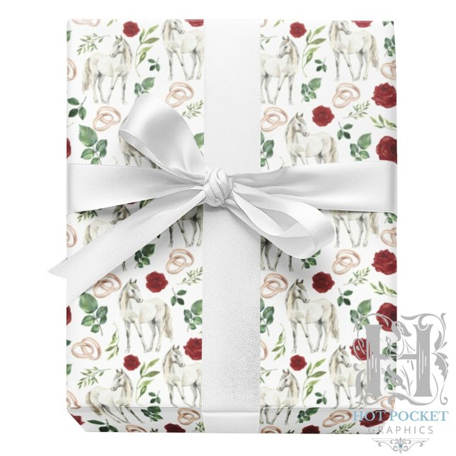 Papel de Regalo Floral Rústico Ecuestre Rojo (Subido por el creador)