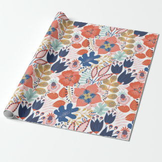 Papel De Regalo Floral seamless pattern on white. Abstract backgro