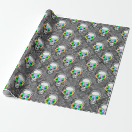 PAPEL DE REGALO FLORAL SKULL