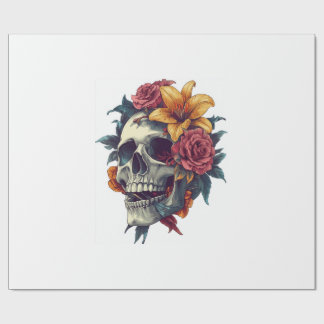 Papel De Regalo Floral Skull Bloom