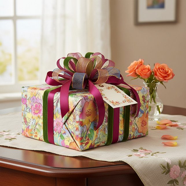 Papel De Regalo Floral vibrante (Subido por el creador)