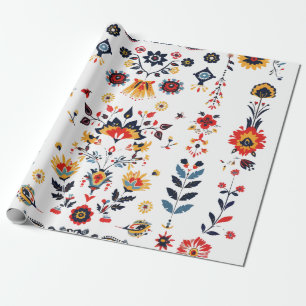 Papel de regalo floral vintage elegante