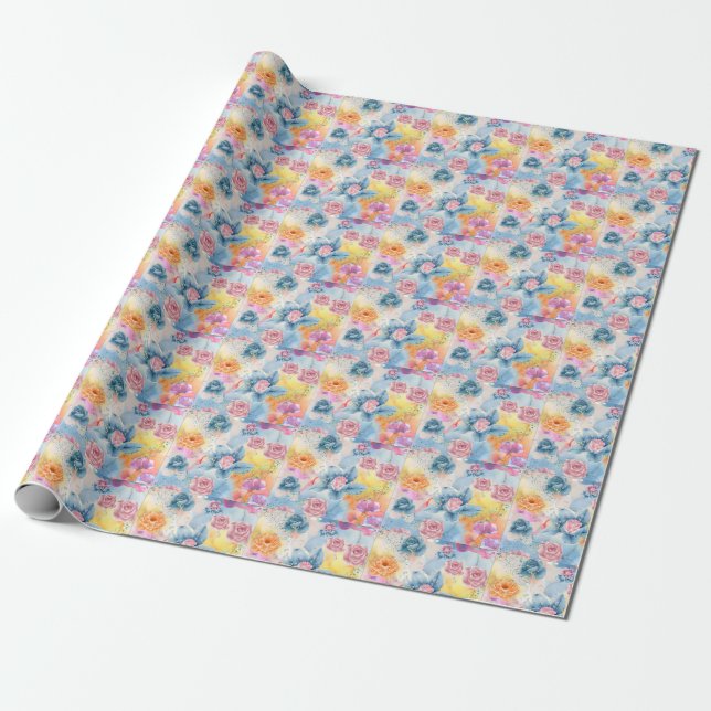 Papel De Regalo Floral Wrapping Paper (Desenrollado)