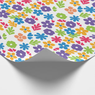 Papel De Regalo Florales abstractos coloridos