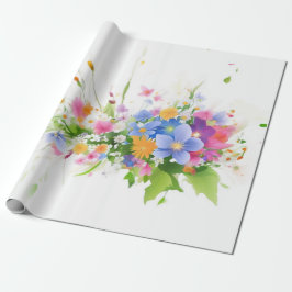 Papel De Regalo Florecer en acuarela