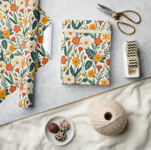 Papel De Regalo Florecimiento Boho