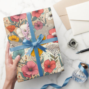 Papel De Regalo Florecimiento del Jardín Retro