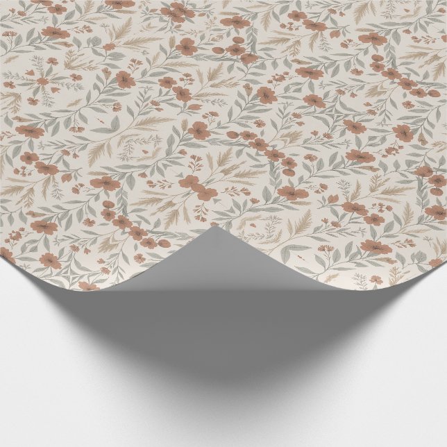 Papel De Regalo Florecimiento Rústico Día de la Madre (Esquina)