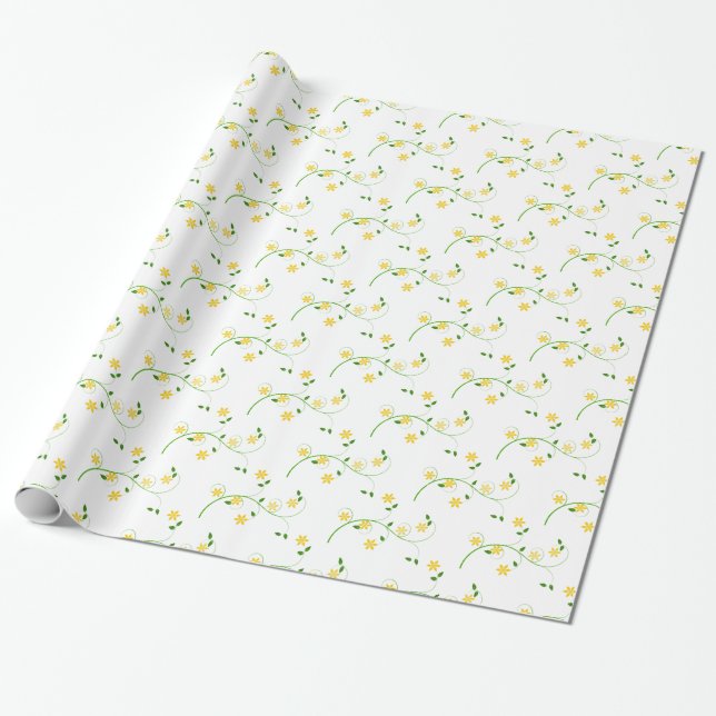 Papel De Regalo Florecimiento y flores (Desenrollado)
