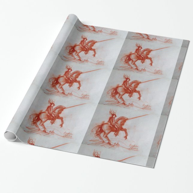 PAPEL DE REGALO FLORENTINE KNIGHT EN HORSEBACK (Desenrollado)