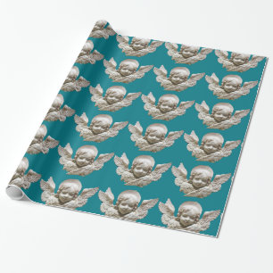 Papel De Regalo FLORENTINE RENAISSANCE ANGEL Blue