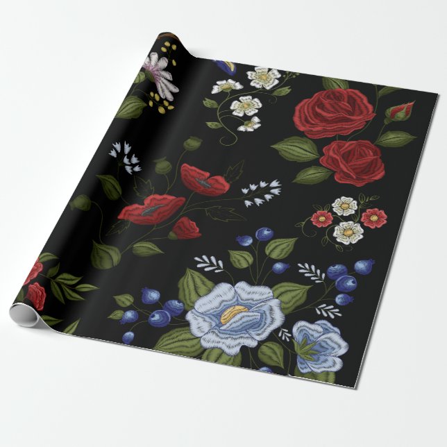 Papel De Regalo Flores (Desenrollado)
