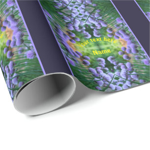 Papel De Regalo Flores abstractas moradas de escalón personalizada