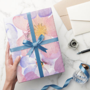 Papel De Regalo Flores Acuarela Pastel Lindas y Coloridas