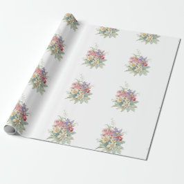 Papel De Regalo Flores acuarelas retro vintage
