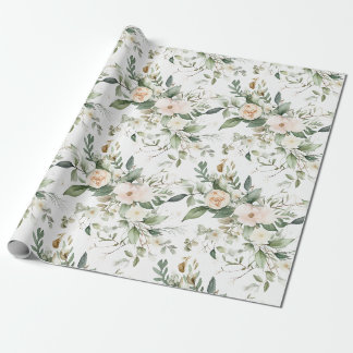 Papel De Regalo Flores acuáticas y vegetación elegantes
