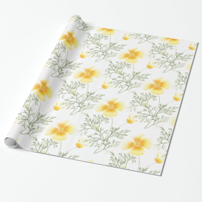Papel De Regalo Flores amarillas (Desenrollado)