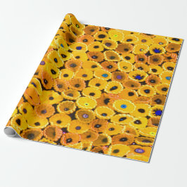 Papel De Regalo flores amarillas