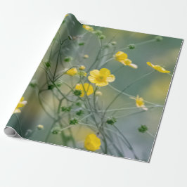 Papel De Regalo Flores amarillas de los ranúnculos