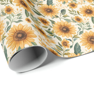 Papel De Regalo Flores amarillas florales