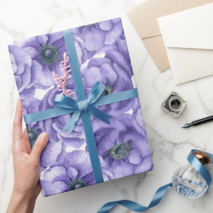 Papel De Regalo Flores anémónicas violentas patrón de acuarela