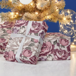 Papel De Regalo Flores Audaces en Flor — Declaración Maximalista M
