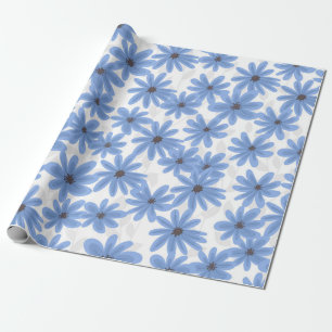 Papel De Regalo Flores azules