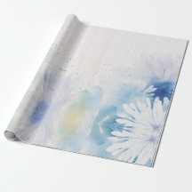 Flores azules de acuarela moderna & personalizar