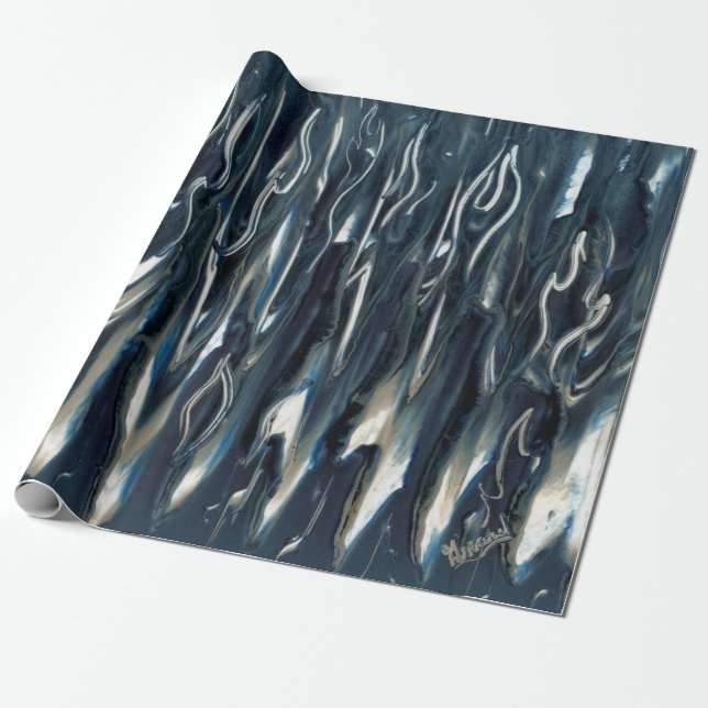 Papel De Regalo Flores azules de Guay (Desenrollado)