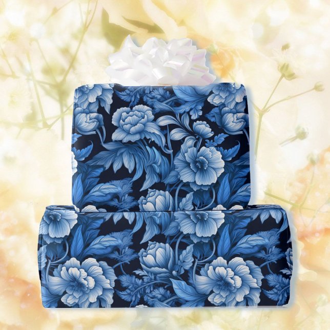 Papel De Regalo Flores azules dramáticamente Bonito Giftwrap (Subido por el creador)