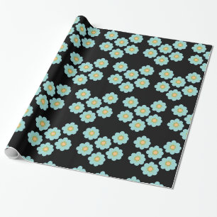 Papel De Regalo Flores azules flores de margaría