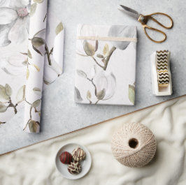 Papel De Regalo Flores blancas