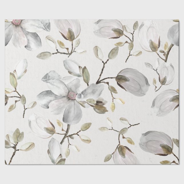 Papel De Regalo Flores blancas (Costura)