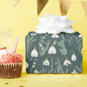 Papel De Regalo Flores blancas de nieve