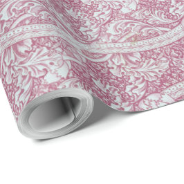 Papel De Regalo Flores blancas rosadas florales vintage John Henry