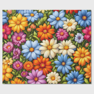 Papel De Regalo Flores bonitas, brillantemente coloreadas