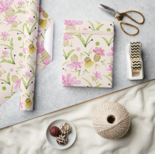 Papel De Regalo Flores Coloridas Acuarela Pintadas a Mano