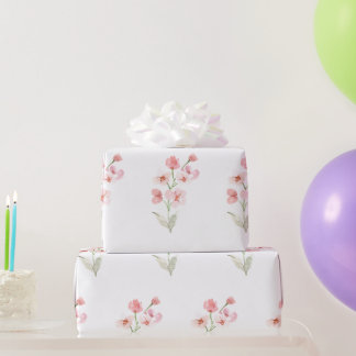 Papel De Regalo flores de acuarela