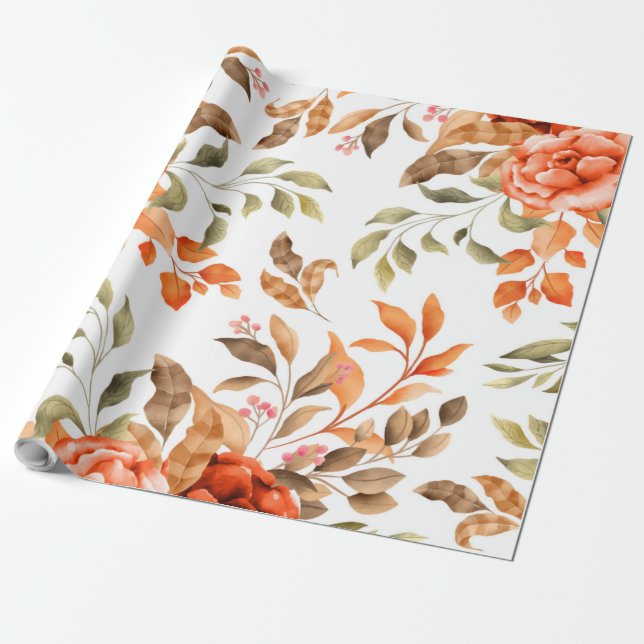 Papel De Regalo Flores de Acuarela 1 (Desenrollado)