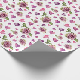 Papel De Regalo Flores de acuarela rosa
