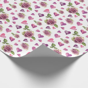 Papel De Regalo Flores de acuarela rosa