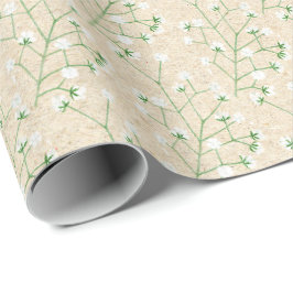 Papel De Regalo Flores de Aliento de Bebé Boho Chic Bautizo Boda