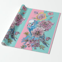 Flores de arte de los Rosas de Blue Budgie